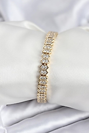 Pirinç Vip Seri Gold Renk Zirkon Taşlı Bileklik 
BB7920